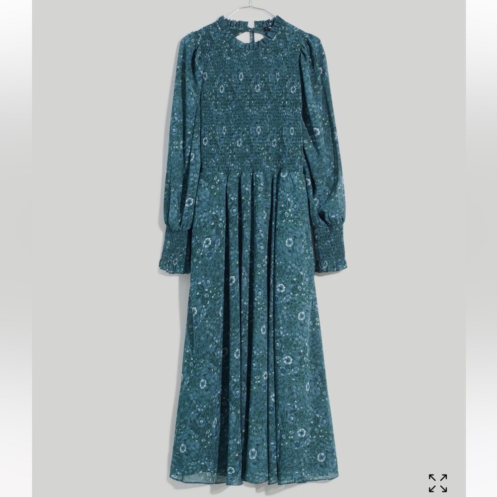 BNWT Madewell Crinkle Georgette Lucie Tie-Back Midi Dress